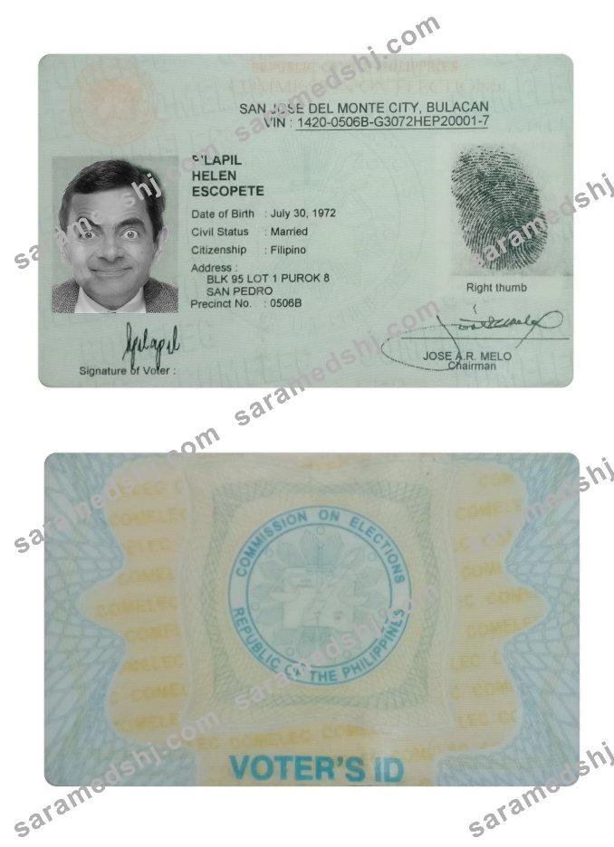 Philippines San Jose Del Monte voters ID card
